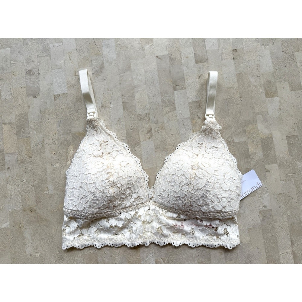 MOMANDA Women's Lace Nursing Bra Wirefree Padded Maternity Bralette 34D NWT